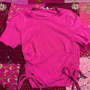 Pink adjustable short sleeve top!